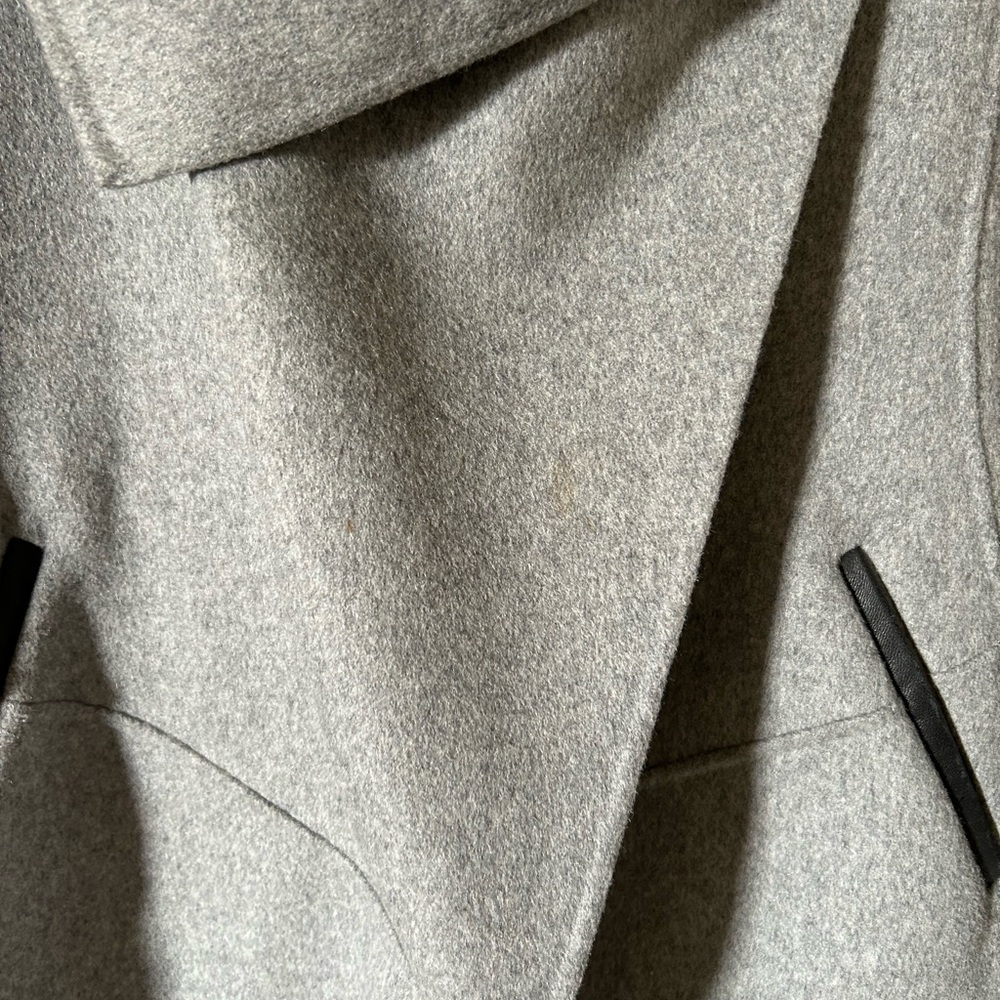 Mackage Gray Wool Cashmere blend and Black Leather Women's Coat - Picture 2 of 10
